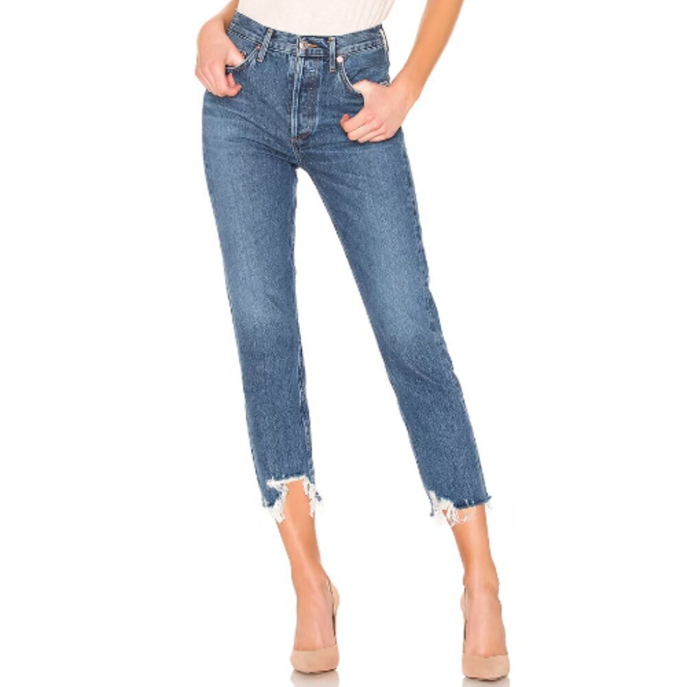 Agolde Women's Riley High Rise Straight Crop Size 29 in Veto